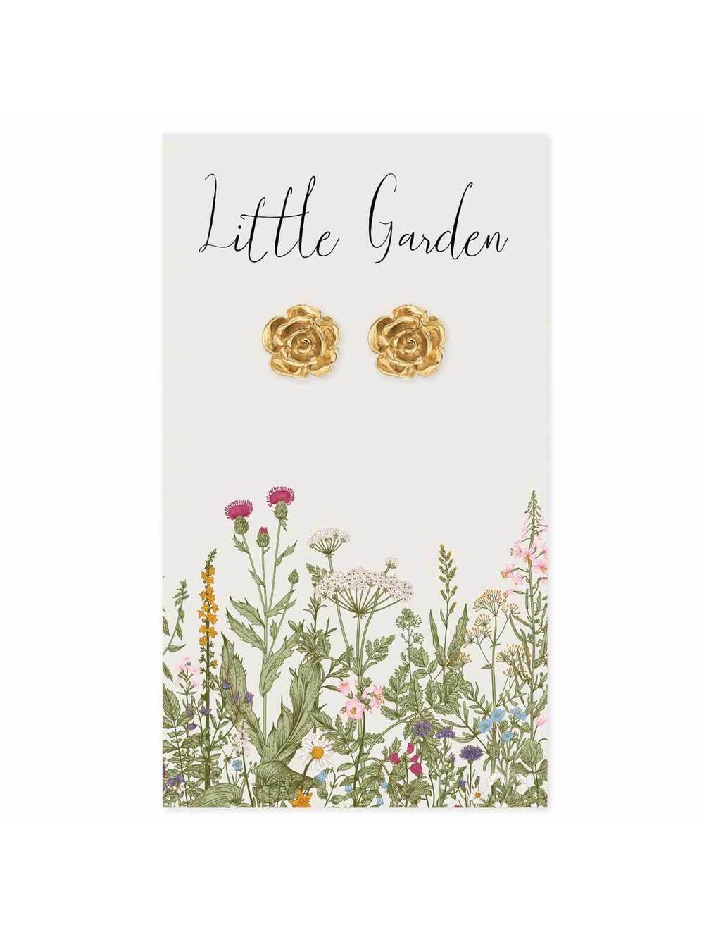 Little Garden Gold Rose Post Earrings